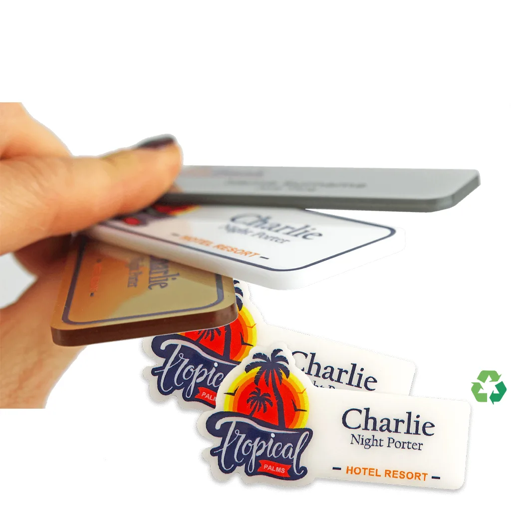 Identificadores acrilico reciclado