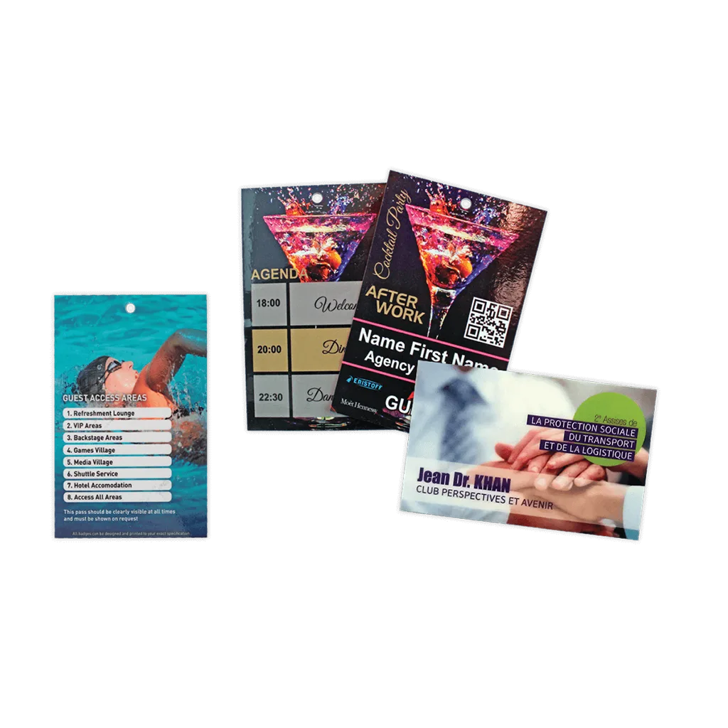 identificador en papel con laminado biodegradable