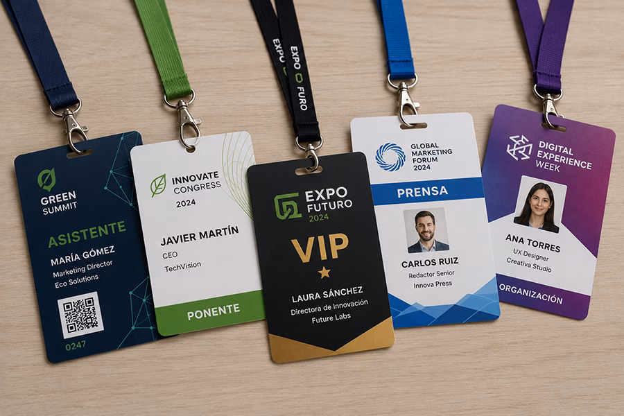 acreditaciones con diferente personalización